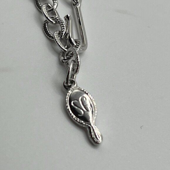 Vintage Sarah Coventry Jewelry. Long silver tone stamped chain. 30” adjustable - Picture 7 of 9